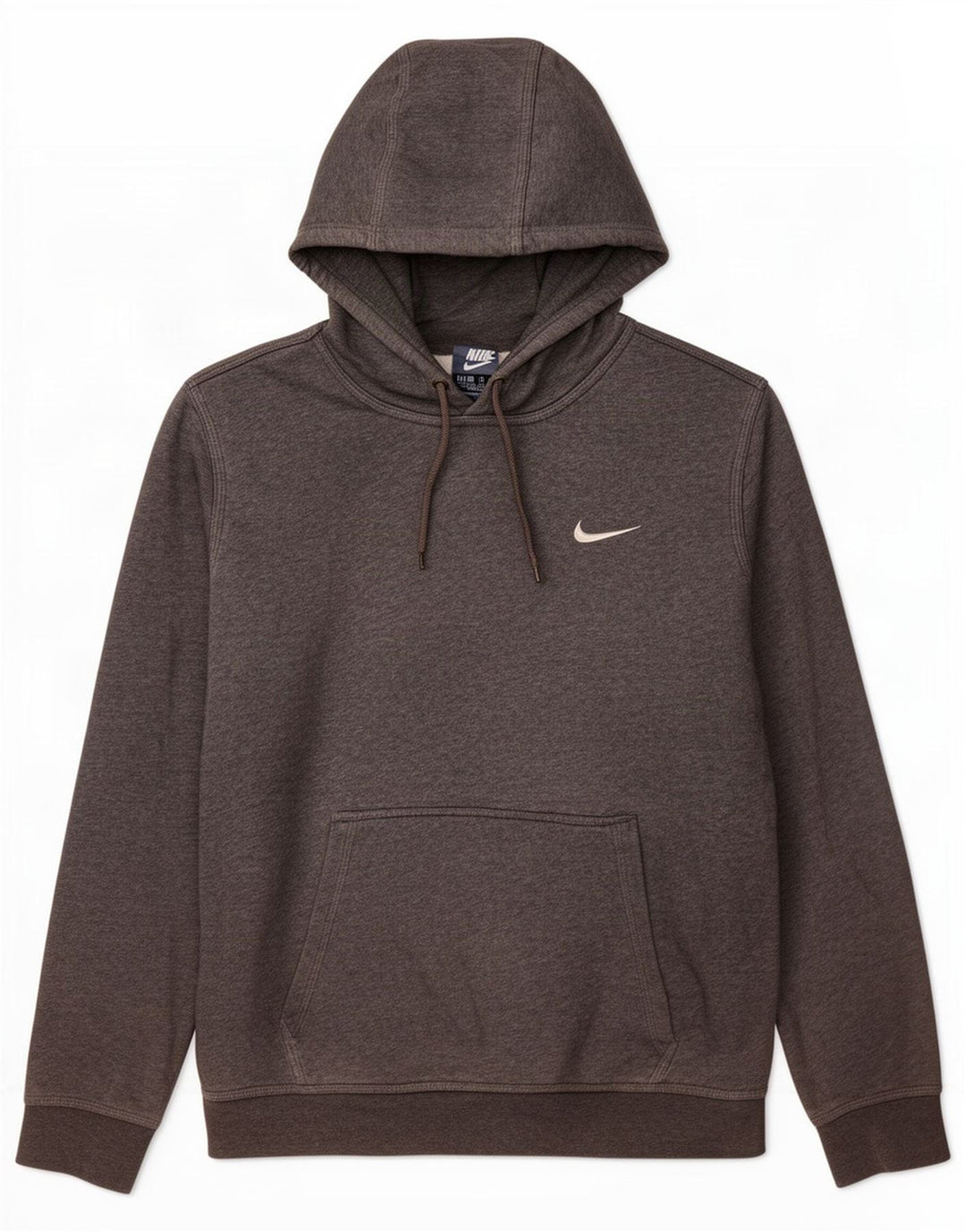 Felpa con cappuccio da uomo Nike in cotone grigio medio