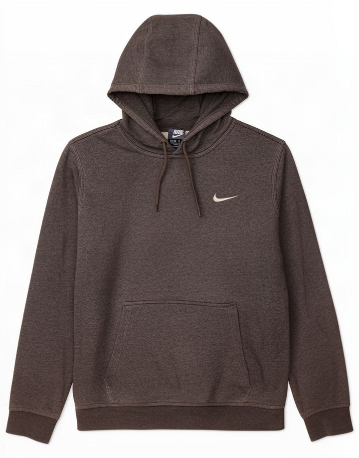 Felpa con cappuccio da uomo Nike in cotone grigio medio