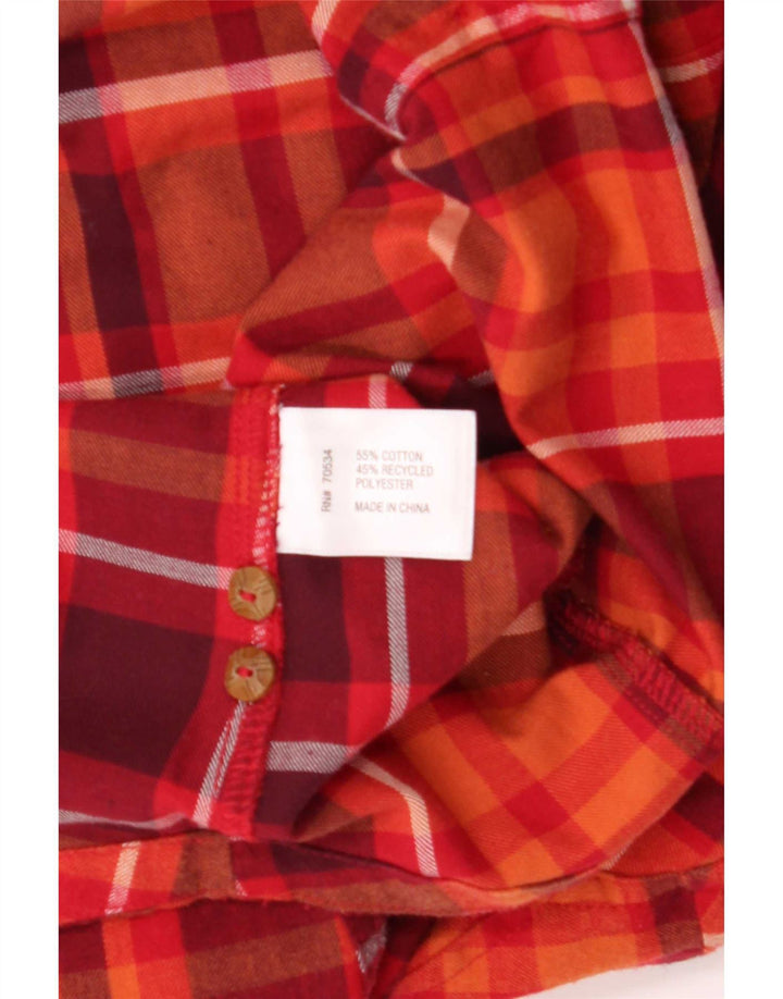 Camicia in flanella da donna Orvis UK 14 Cotone a quadri rosso medio