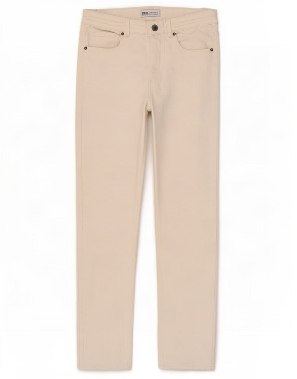 Jeans slim corti da donna Zara EU 38 piccoli W28 L26 cotone bianco