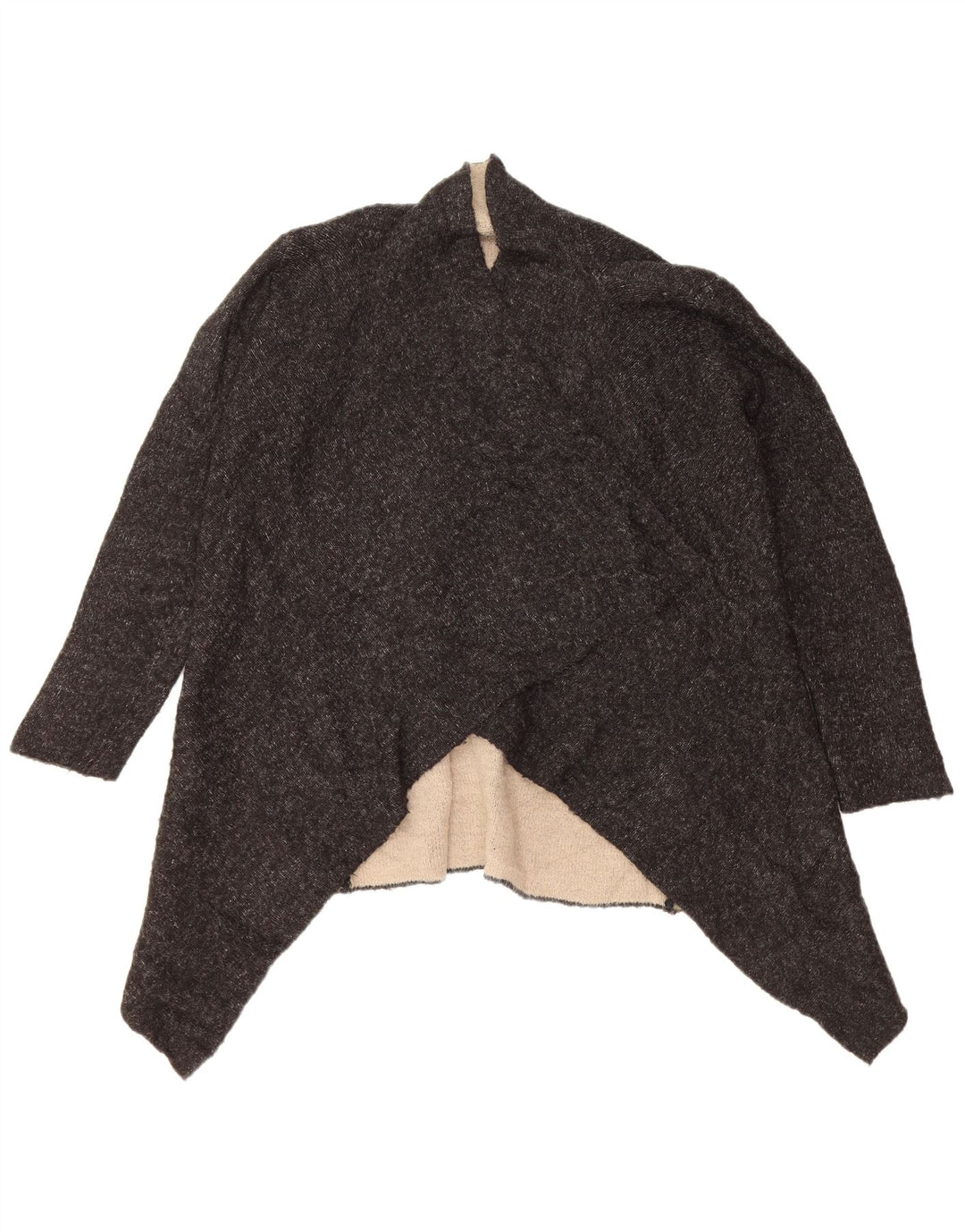 Maglione cardigan aperto da donna Zara UK 16 grande acrilico nero