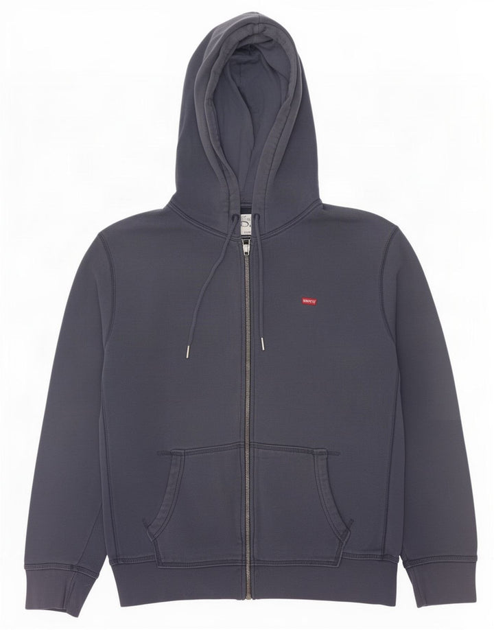 Maglione con cappuccio e zip da uomo Levi's in cotone blu navy medio