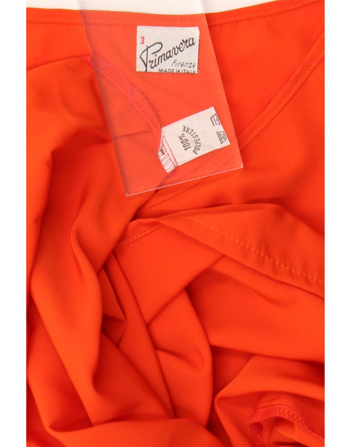 PRIMAVERA FIRENZE Womens Blouse Top UK 14 Large Orange Polyester Vintage Primavera Firenze and Second-Hand Primavera Firenze from Messina Hembry 