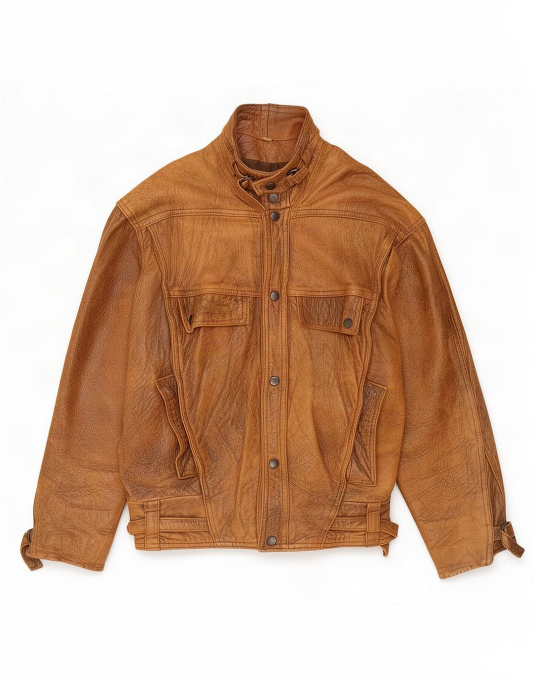 Giacca in pelle vintage da uomo UK 40 grande marrone