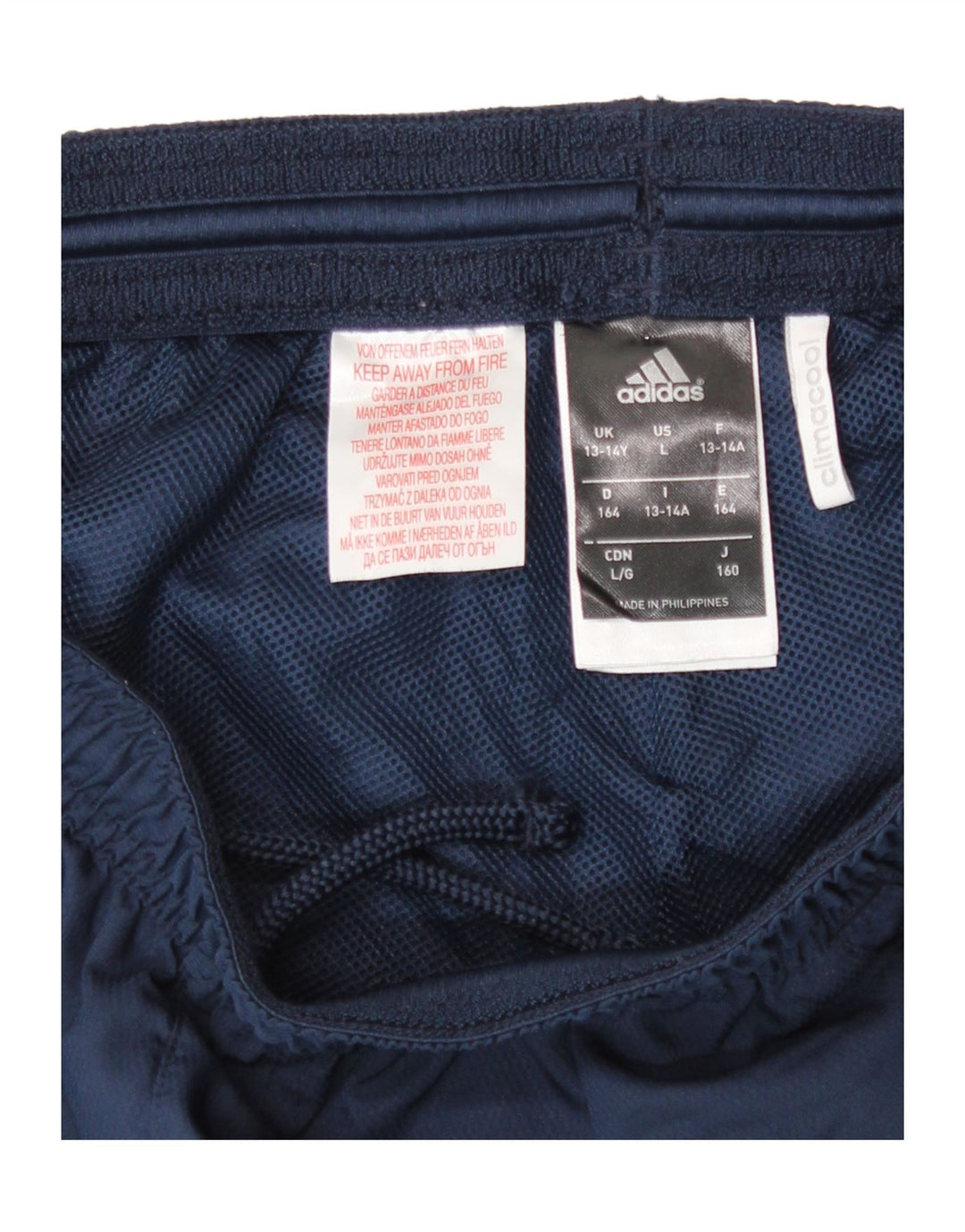 Pantaloni della tuta Adidas Climacool da ragazzo 13-14 anni in poliestere blu navy