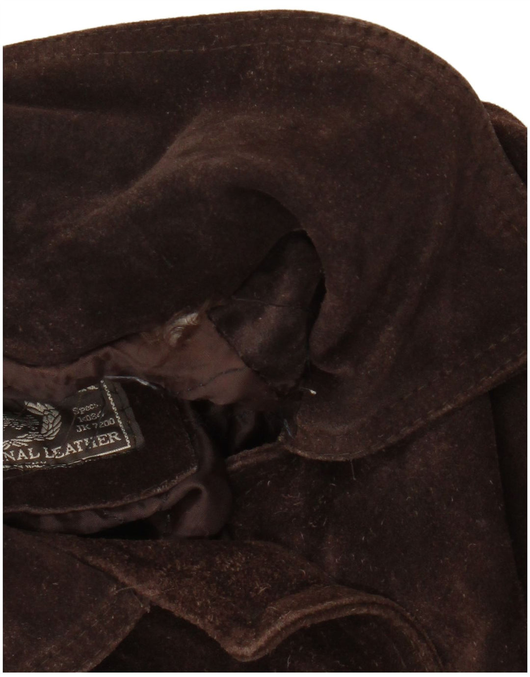 Soprabito vintage in pelle scamosciata oversize da donna UK 20 2XL Marrone