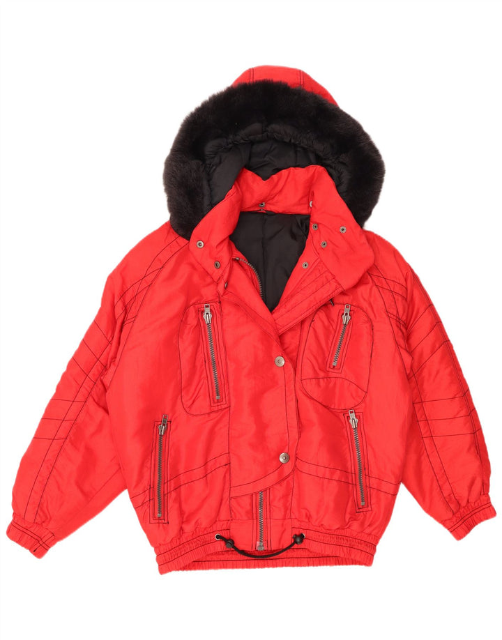 C&A Giacca imbottita oversize con cappuccio da donna EU 36 Small Rosso Poliammide