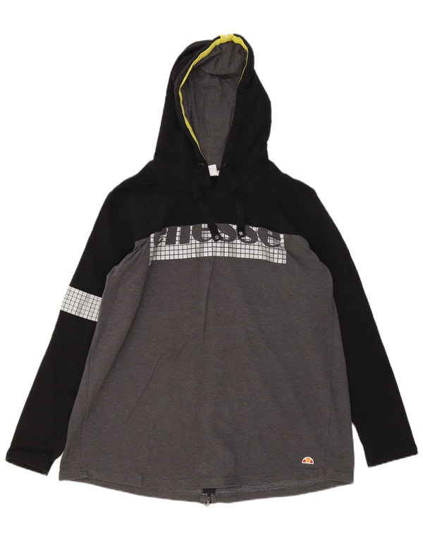 Felpa con cappuccio grafica da donna Ellesse UK 16 Large in cotone color block grigio