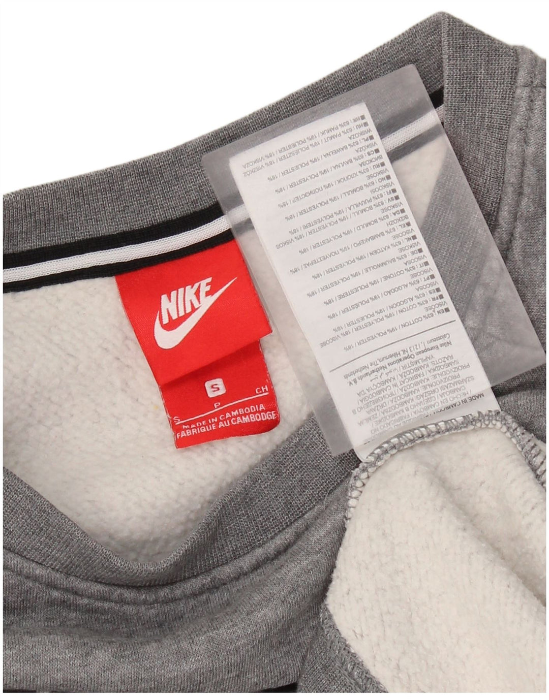 Felpa con grafica Nike da uomo, piccola, in cotone grigio
