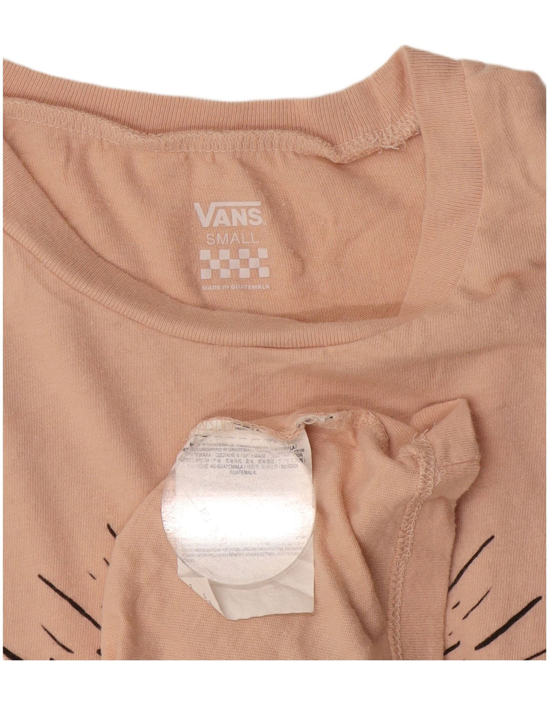 T-shirt grafica da donna VANS Top UK 10 piccola in cotone rosa