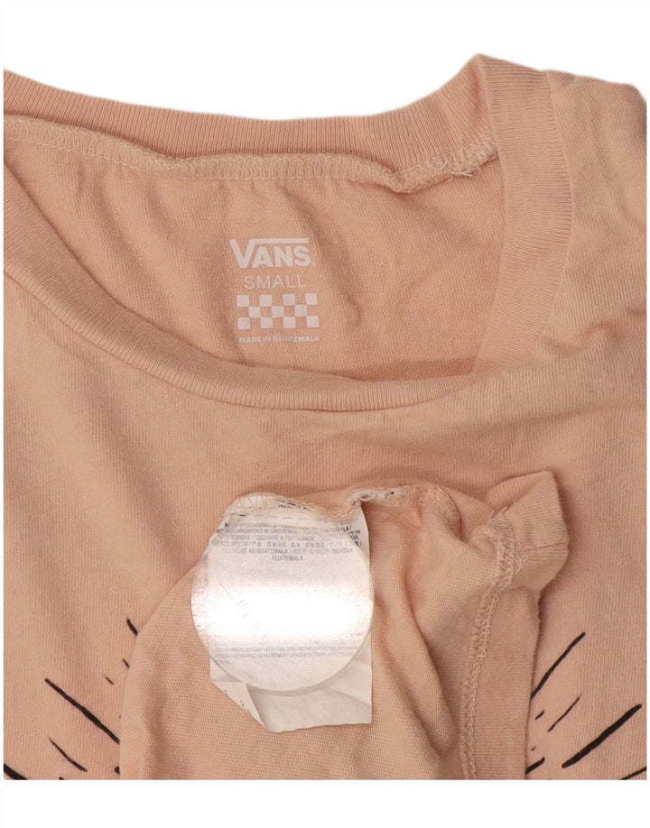 T-shirt grafica da donna VANS Top UK 10 piccola in cotone rosa