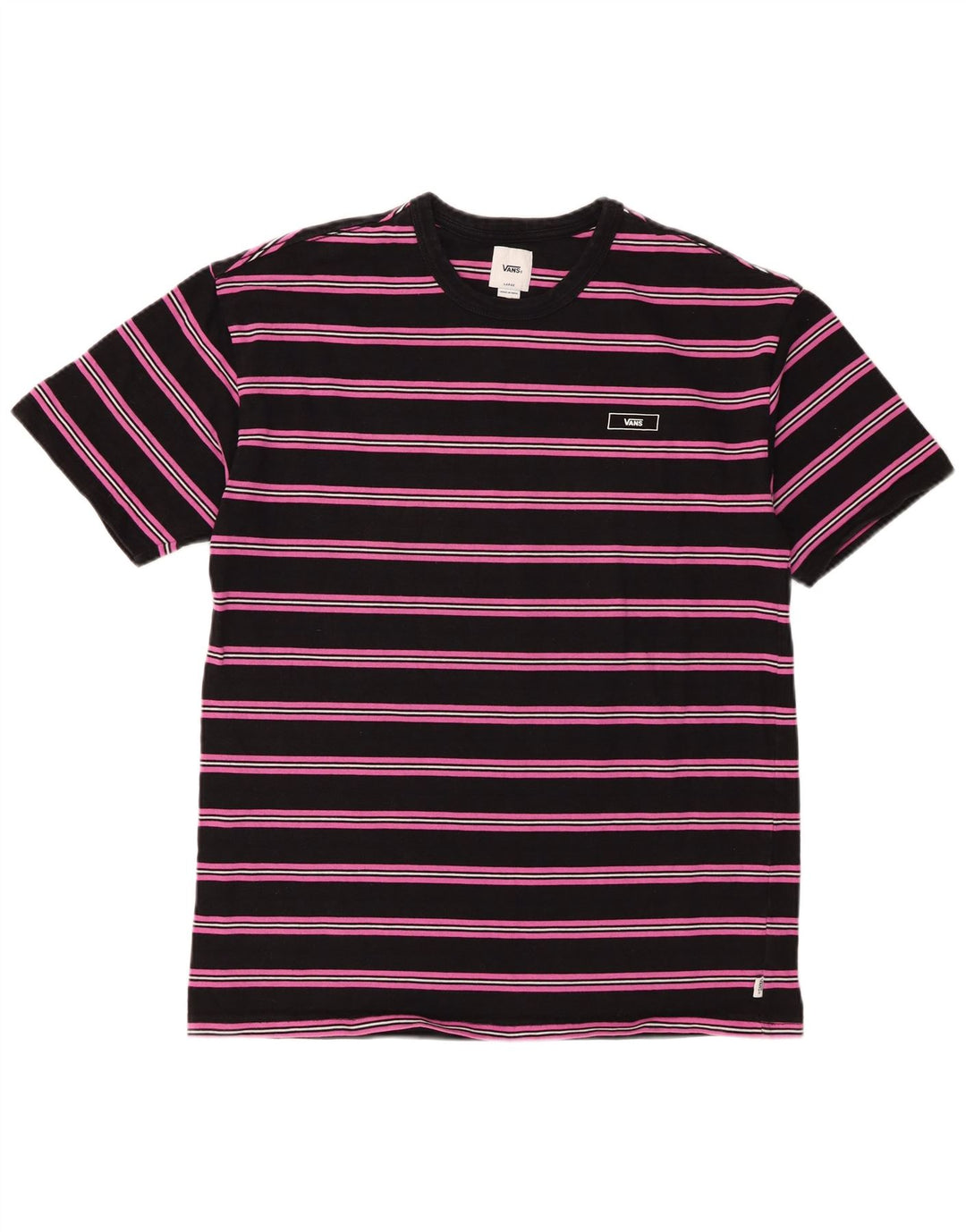 T-shirt da uomo Vans Top grande in cotone a righe nere