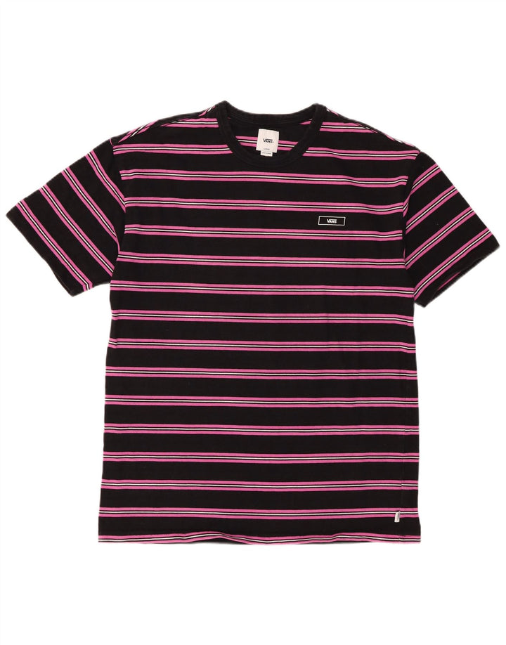 T-shirt da uomo Vans Top grande in cotone a righe nere