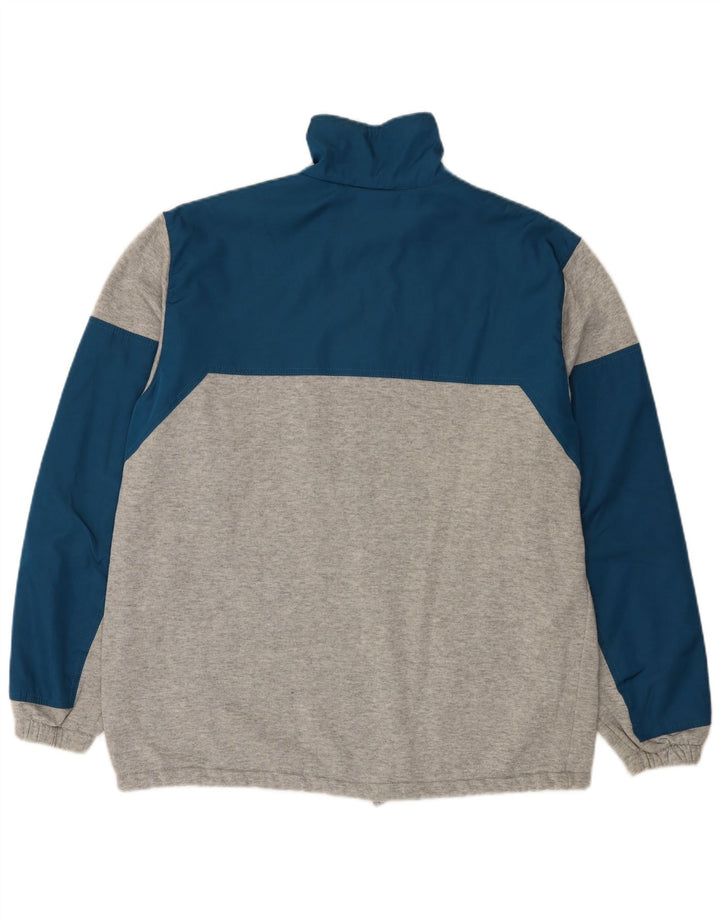 Felpa da uomo con collo con zip Aesse, maglione grande, colore grigio color block