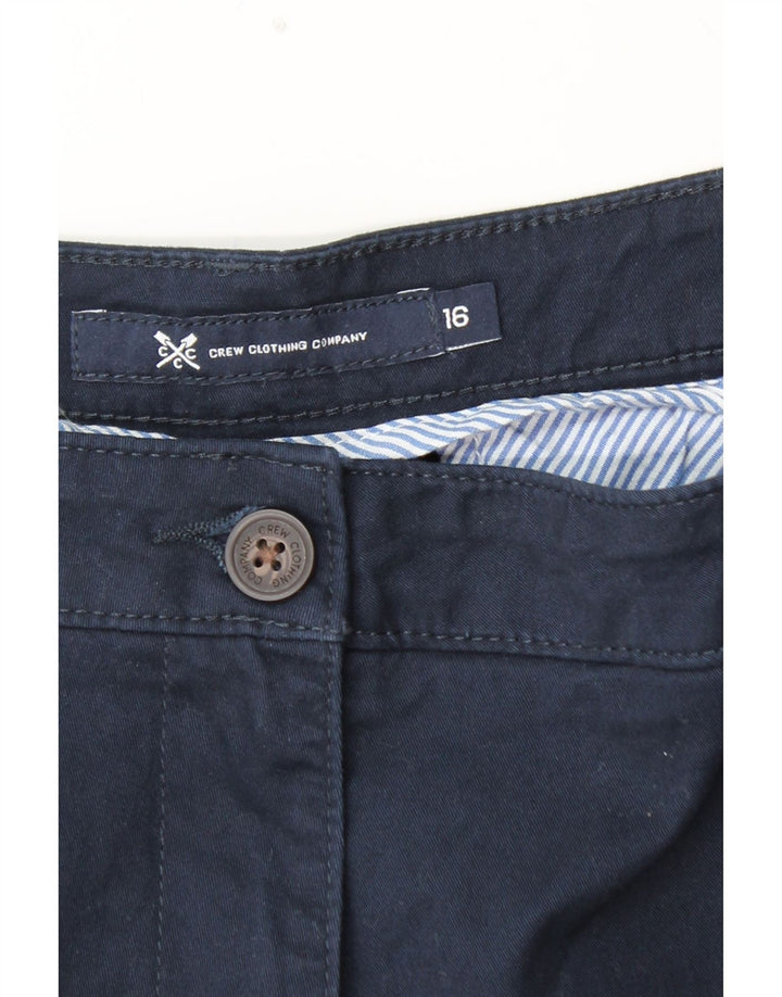 CREW CLOTHING Pantaloni chino affusolati da donna UK 16 Large W38 L29 Blu navy
