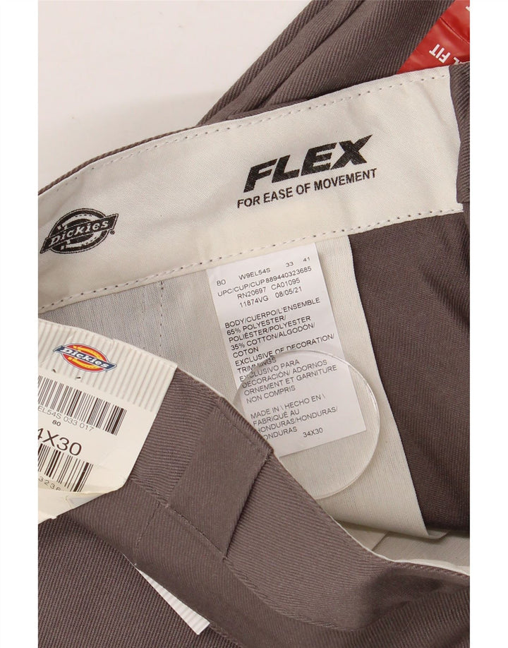 Dickies Pantaloni chino dritti da uomo con vestibilità originale W34 L30 poliestere grigio