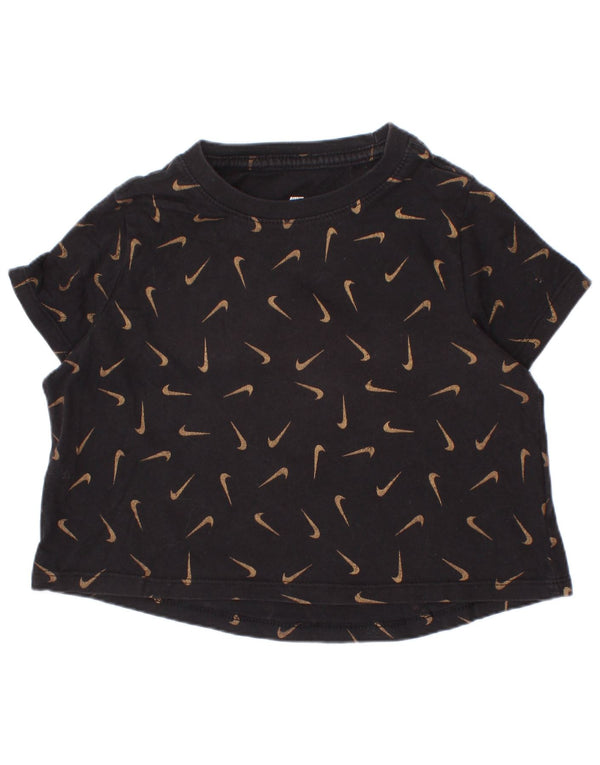 Maglietta grafica per ragazze Nike Top 8-9 anni piccola nera maculata