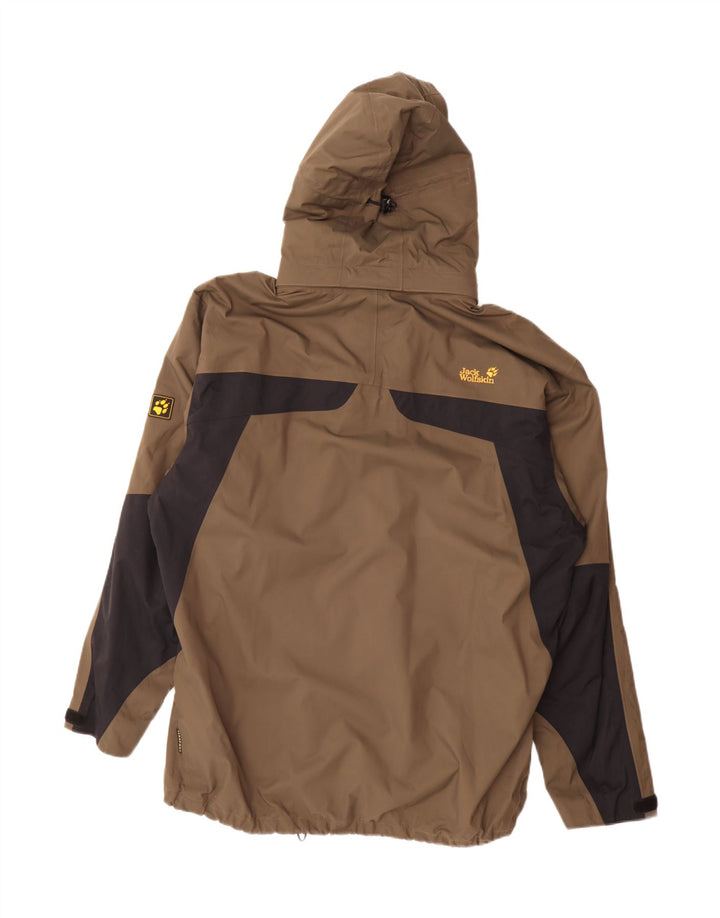 Giacca antipioggia con cappuccio da uomo Jack Wolfskin UK 48 2XL Poliammide color block marrone