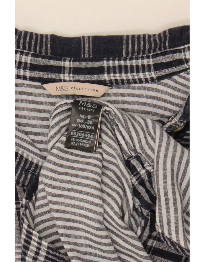 Camicia oversize da donna Marks & Spencer UK 8 piccola in cotone a quadri blu navy