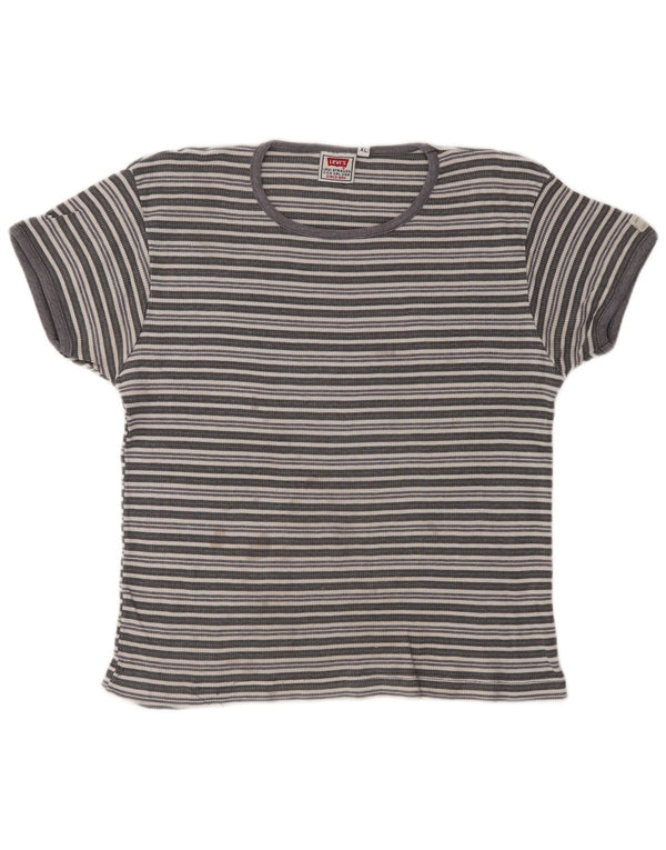 T-shirt corta per ragazze Levi's 14-15 anni XL a righe grigie