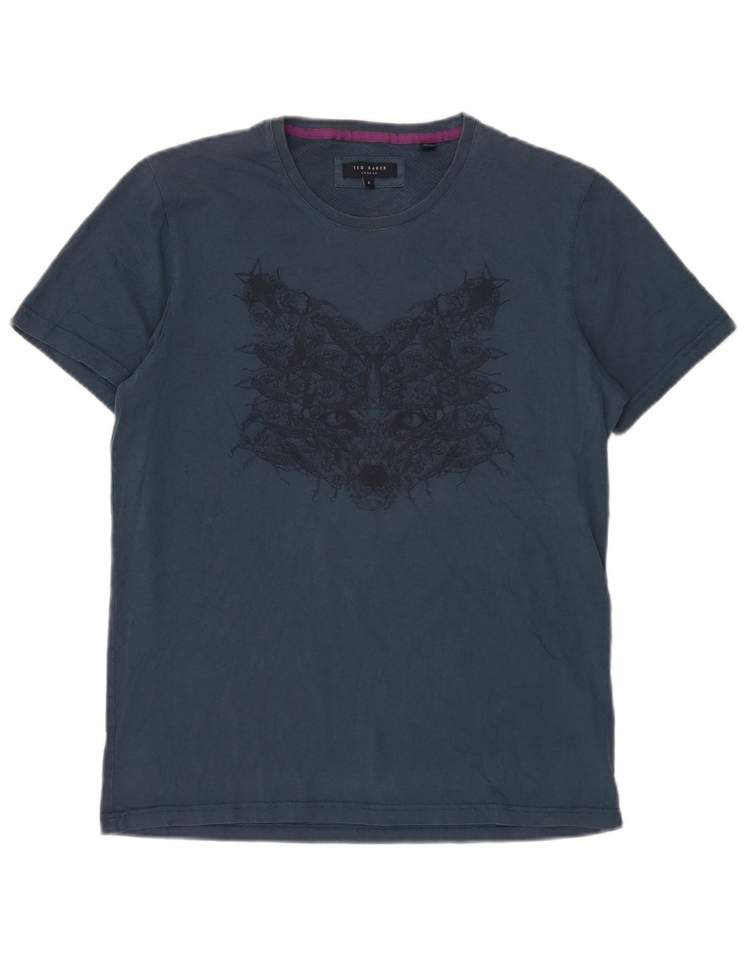 T-shirt grafica da uomo Ted Baker taglia 4 grande blu navy