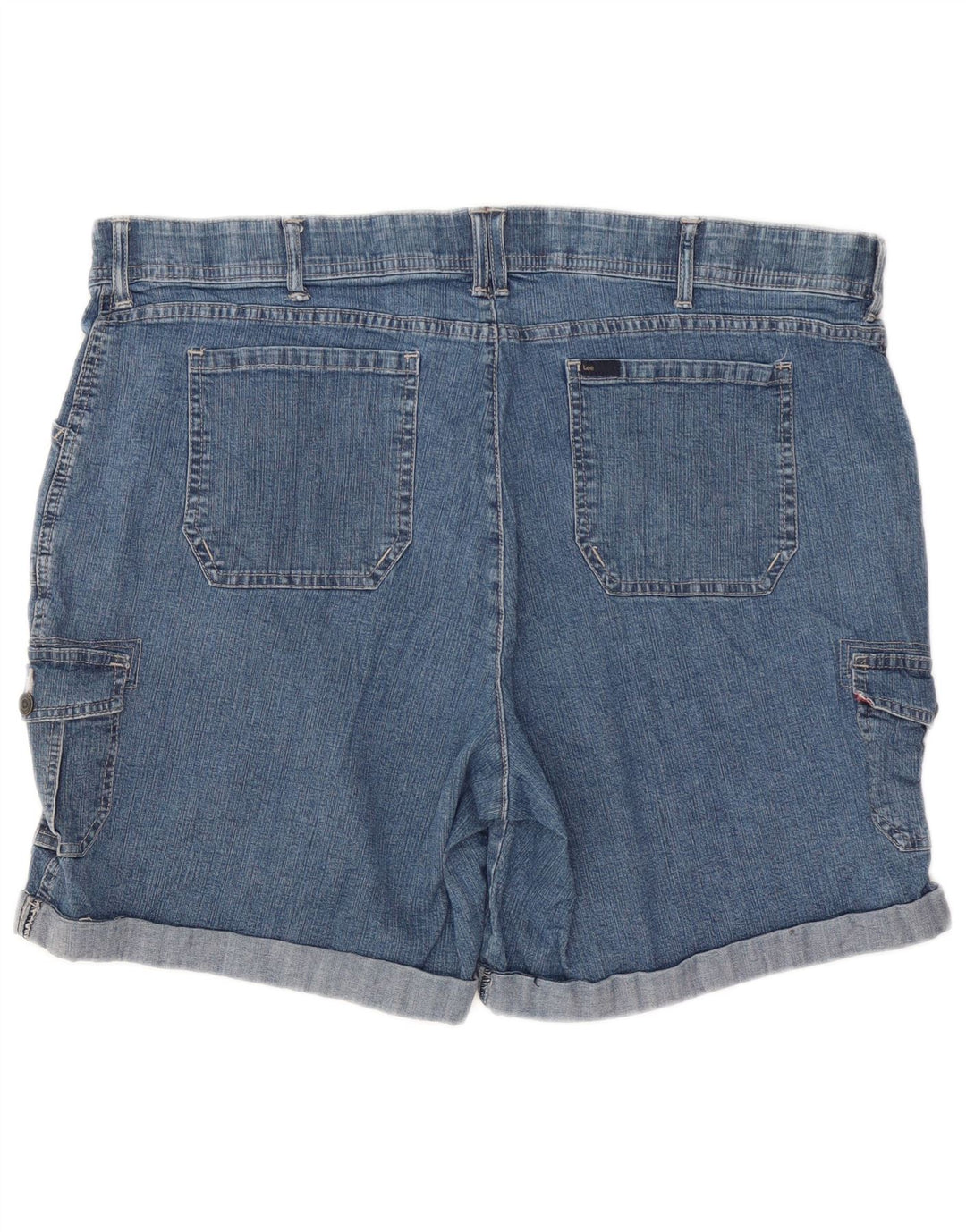 Pantaloncini di jeans cargo da donna Lee US 22 3XL W42 cotone blu