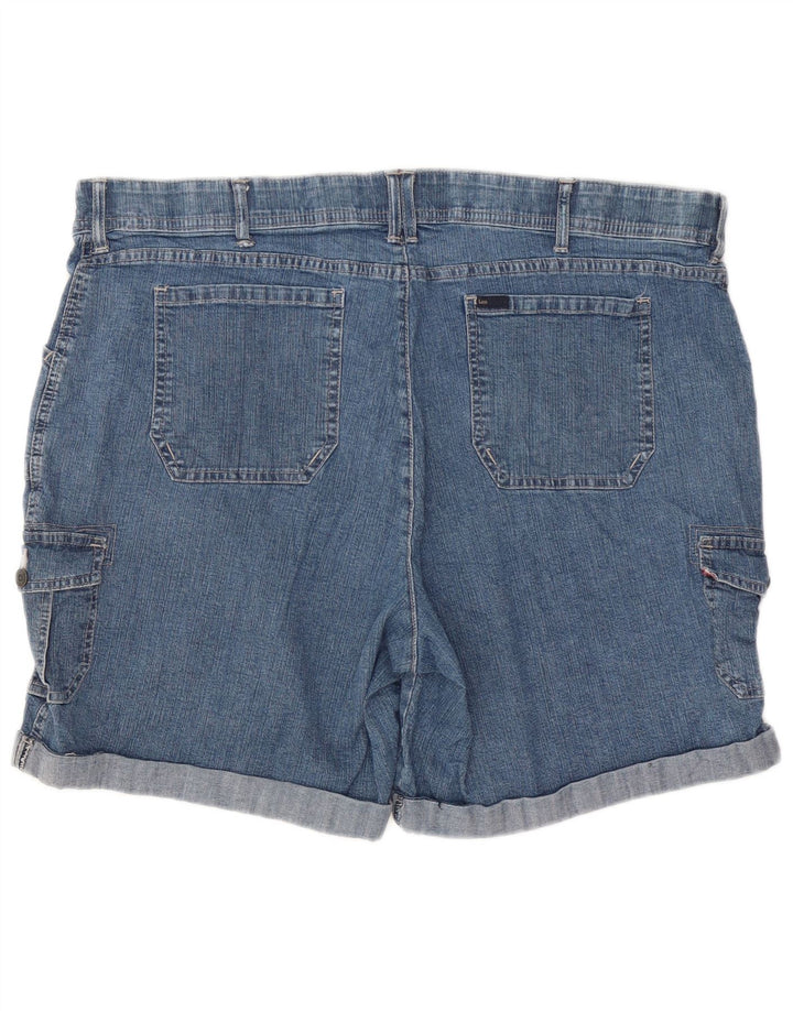 Pantaloncini di jeans cargo da donna Lee US 22 3XL W42 cotone blu