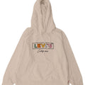 LEVI'S Felpa con cappuccio grafica oversize da donna UK 14 Cotone bianco medio