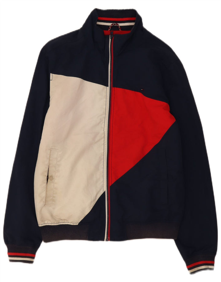 Giacca da ginnastica da uomo Tommy Hilfiger color block medio blu navy