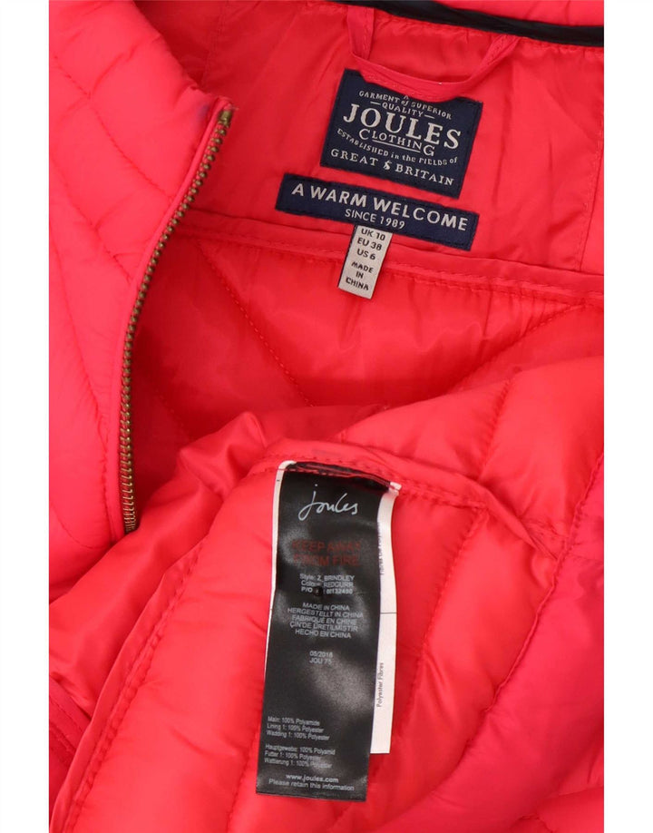 Gilet imbottito da donna Joules UK 10 piccolo rosa in poliammide