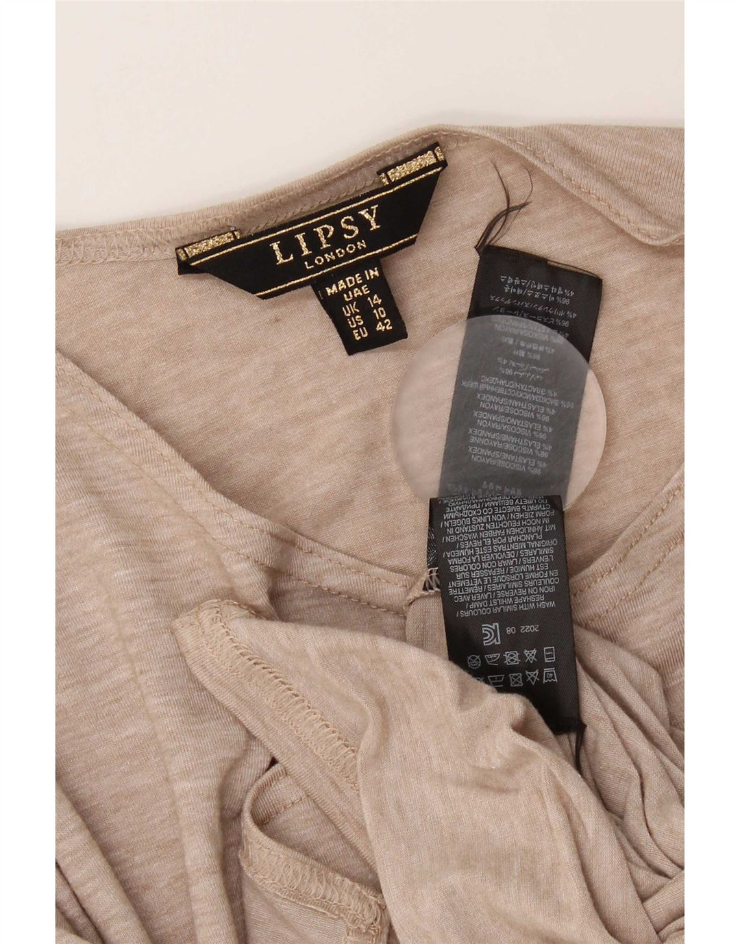 Top cardigan da donna Lipsy UK 14 grande viscosa beige