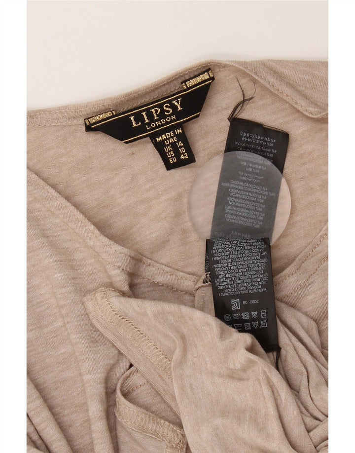 Top cardigan da donna Lipsy UK 14 grande viscosa beige