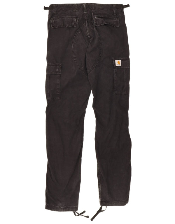 Pantaloni cargo dritti da uomo Carhartt W30 L32 cotone nero