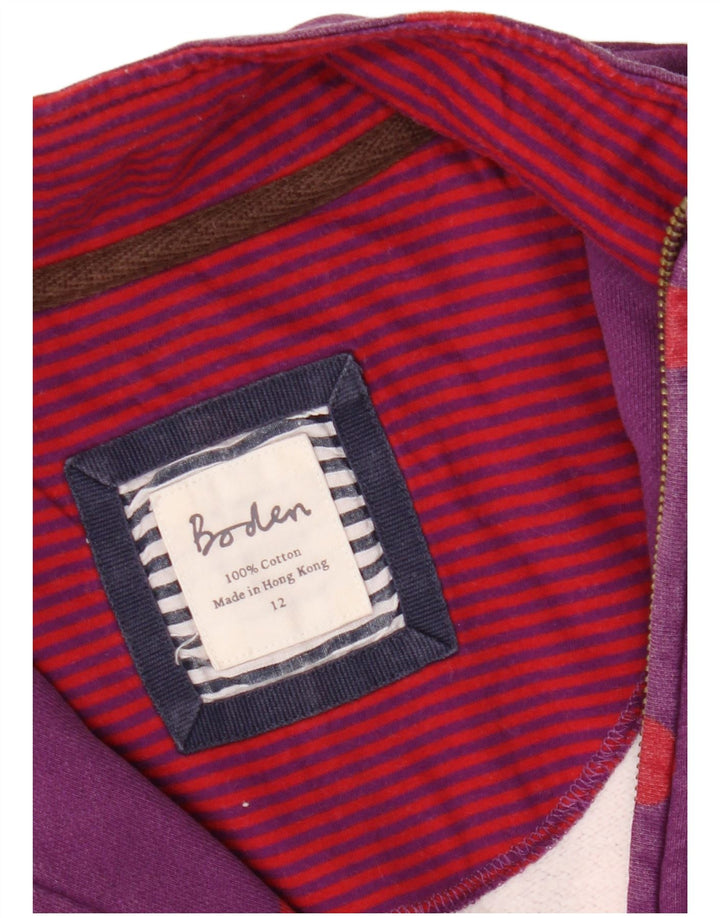 BODEN Felpa da donna con collo con zip, maglione UK 12, pois viola medio