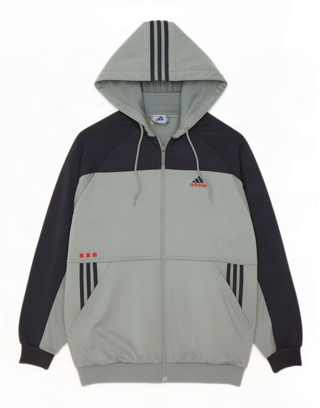 Giacca da tuta da uomo con cappuccio Adidas UK 38/40 Colore grigio medio