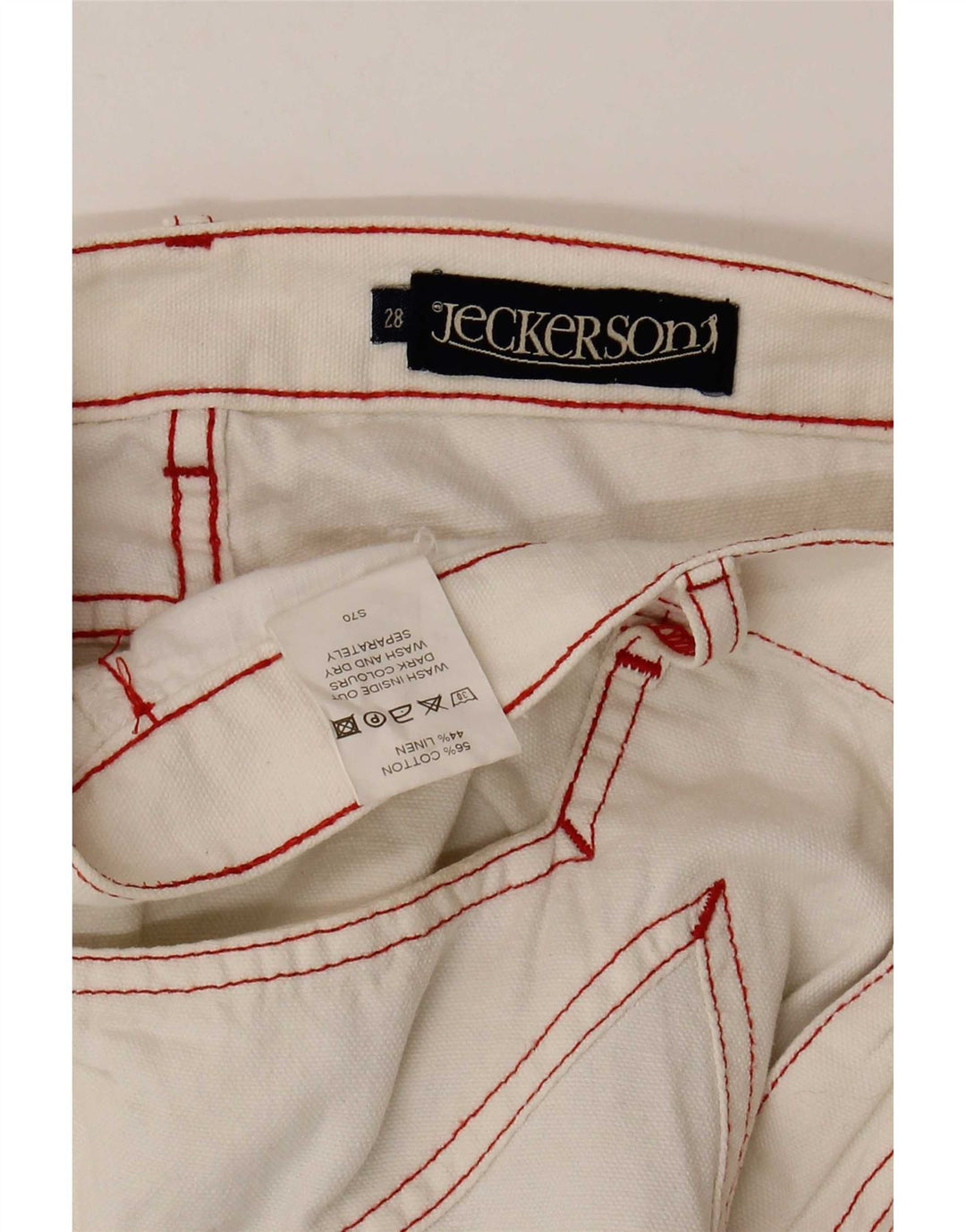 Pantaloncini Bermuda grafici da uomo Jeckerson W28 piccoli in cotone bianco