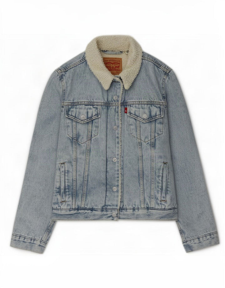 Giacca Levi's da donna in denim sherpa UK 16 grande poliestere blu