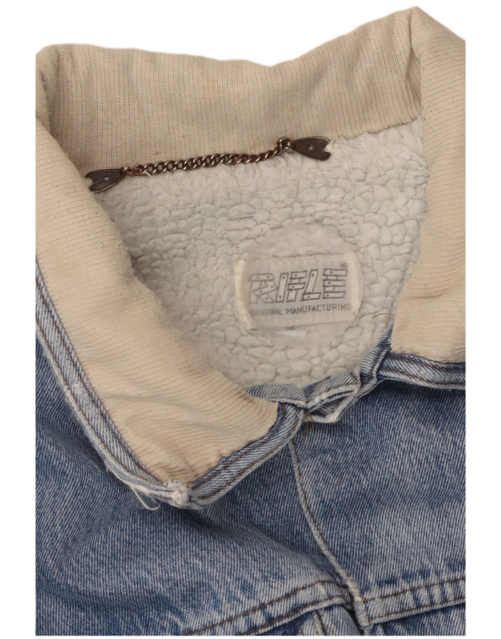 RIFLE Giacca da uomo in denim sherpa UK 38 Blu medio