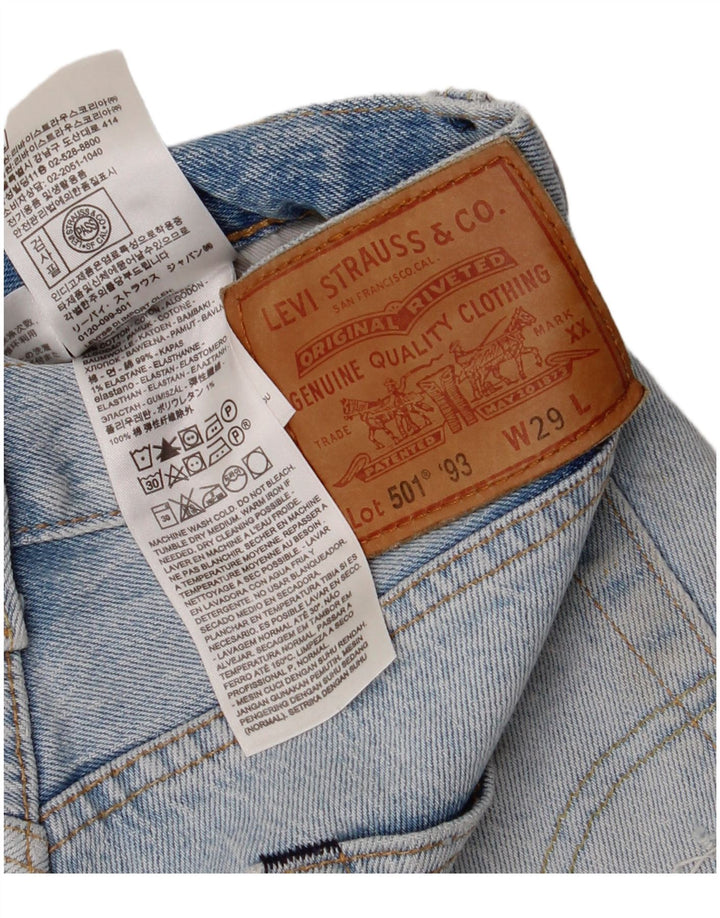 LEVI'S Pantaloncini di jeans invecchiati a vita alta 501 da donna W29 Blu medio