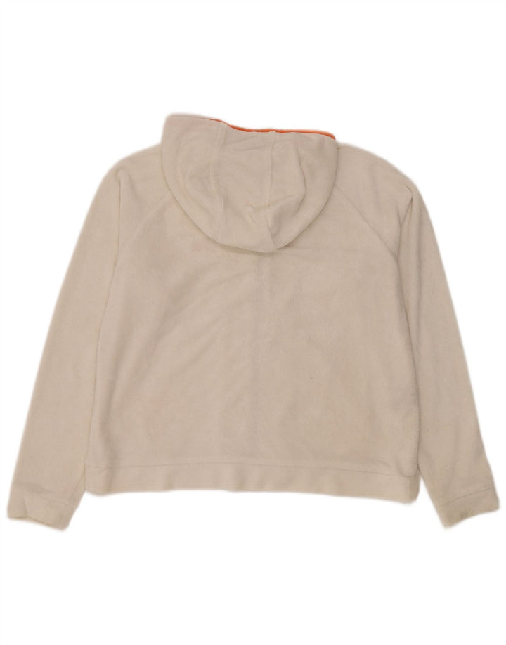 Maglione con cappuccio e zip oversize in pile da donna Slam UK 10 piccolo poliestere bianco
