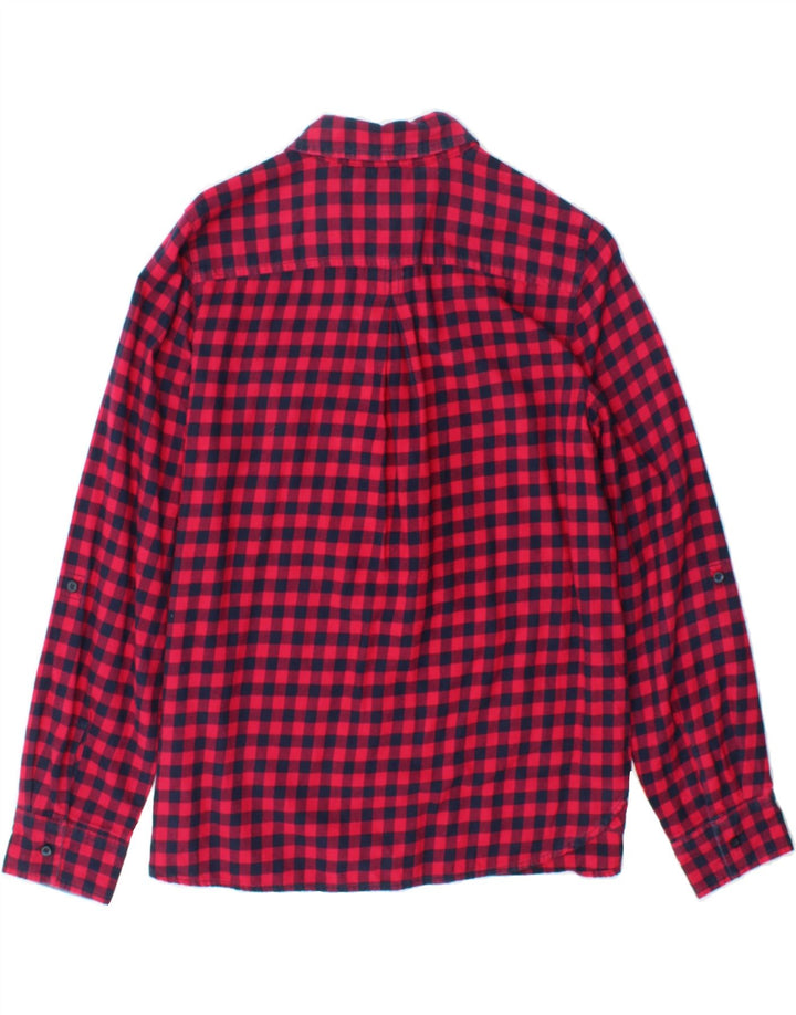 TOMMY HILFIGER Womens Pullover Shirt UK 14 Large Red Check Cotton Vintage Tommy Hilfiger and Second-Hand Tommy Hilfiger from Messina Hembry 