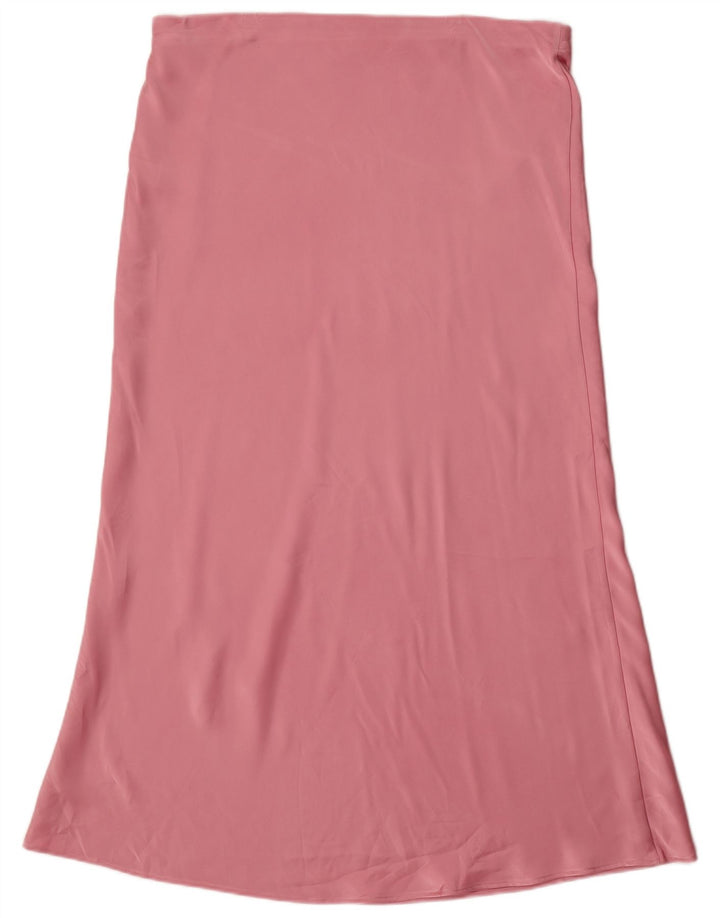 Gonna midi a vita alta da donna Zara XL W32 rosa poliestere