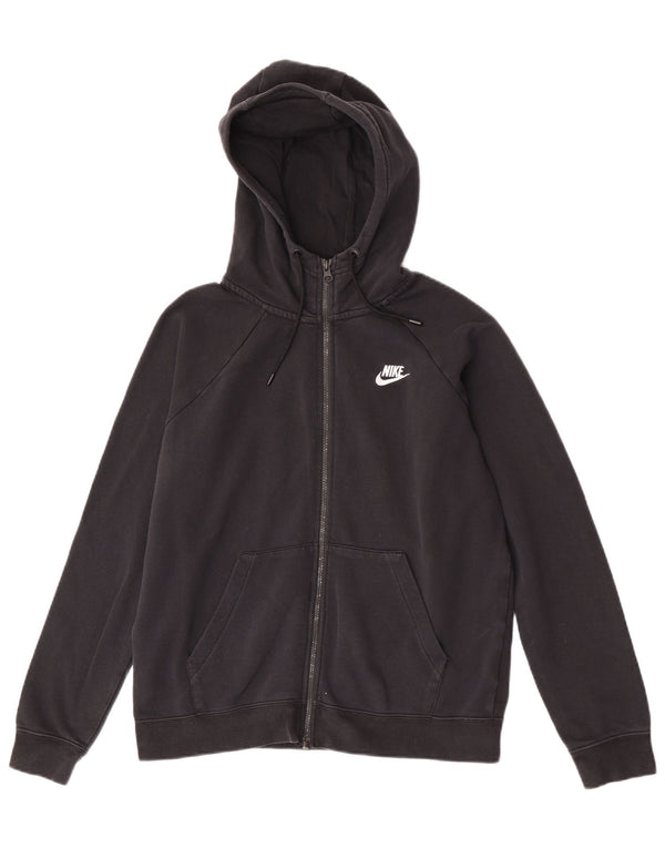 Felpa con cappuccio e zip da donna Nike UK 14 cotone nero medio