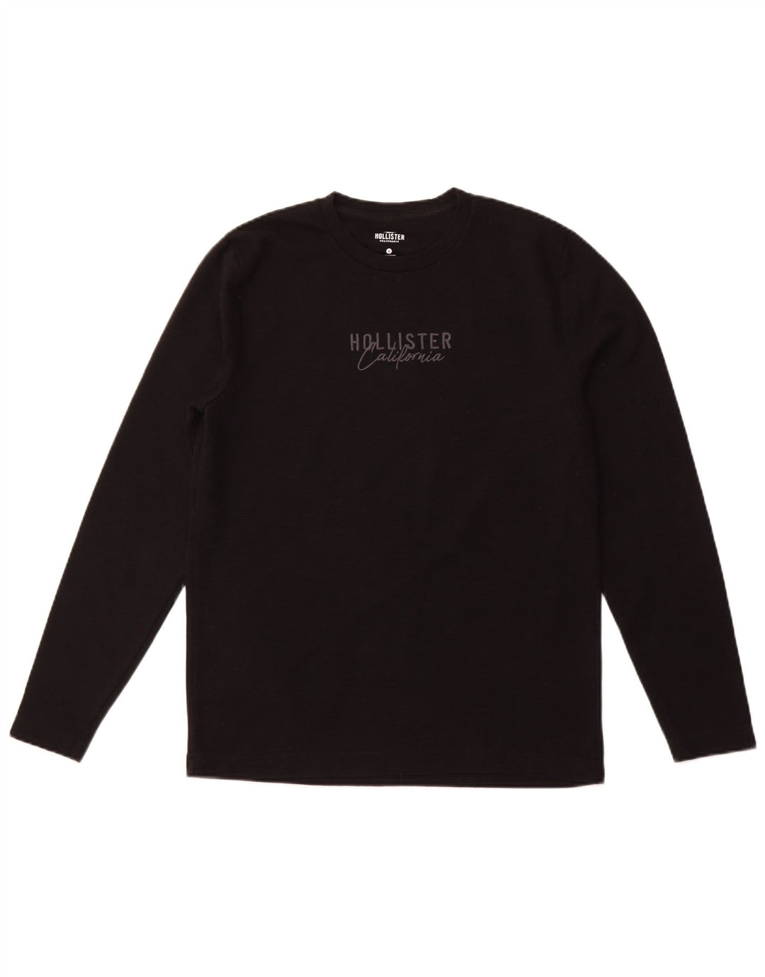 HOLLISTER Top grafico da uomo a maniche lunghe medio nero