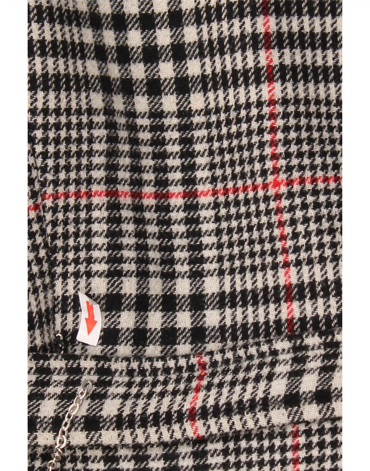 Trench doppiopetto vintage da donna IT 46 a quadri grigi grandi
