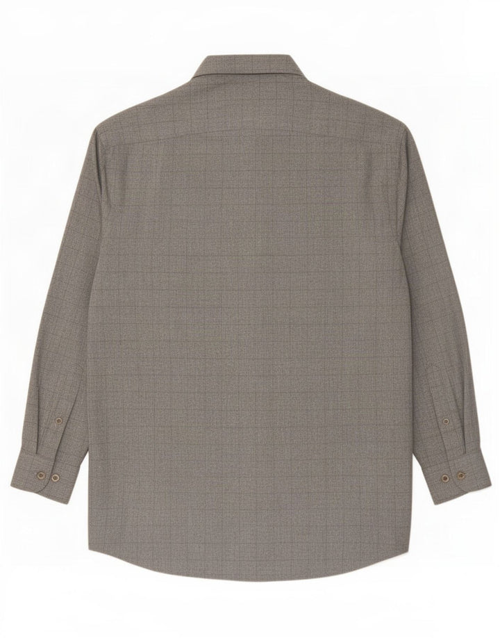 Camicia alta da uomo Massimo Dutti taglia 42 grande viscosa a quadri grigi