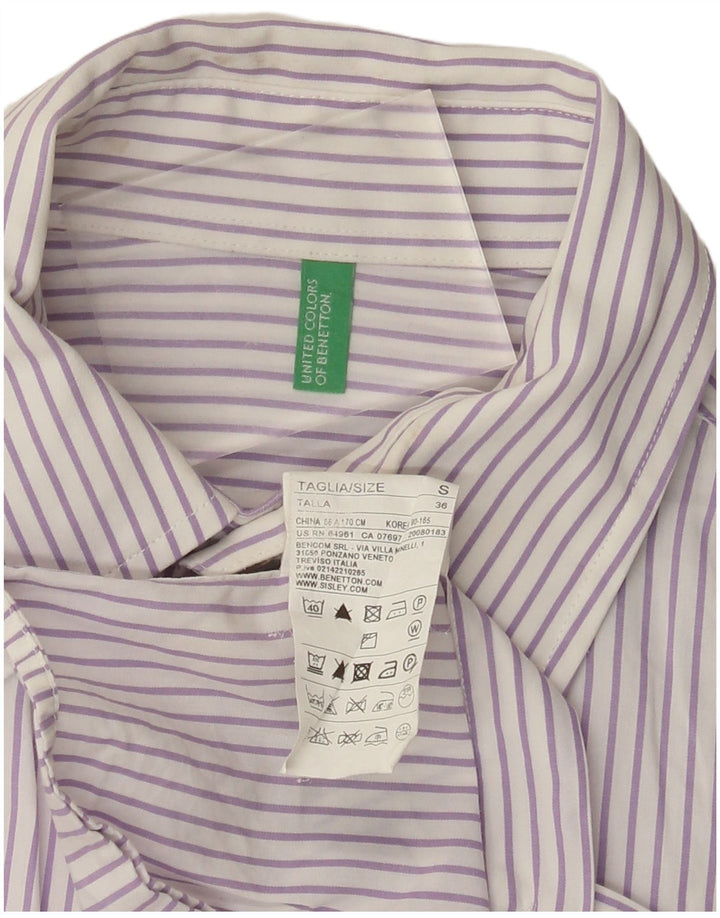 Camicia Benetton Uomo Piccola Gessata Viola In Cotone