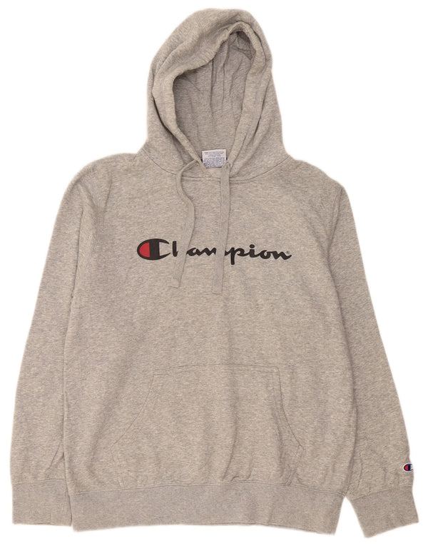 Felpa con cappuccio grafica da uomo Champion XL in cotone grigio