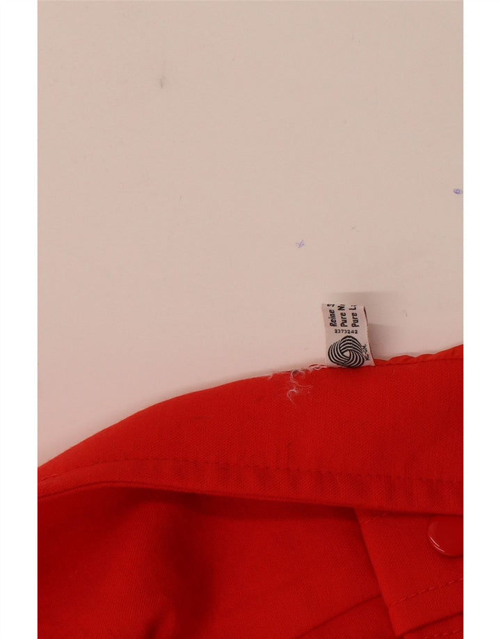 Giacca Bolero vintage da donna UK 14 lana vergine rossa media