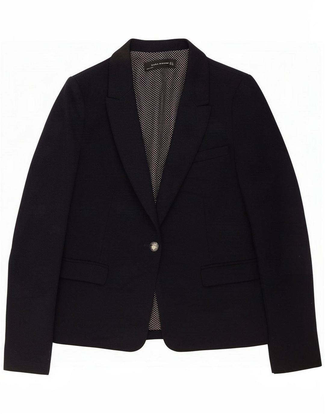 Giacca blazer da donna a 1 bottone Zara UK 14 poliestere blu navy medio